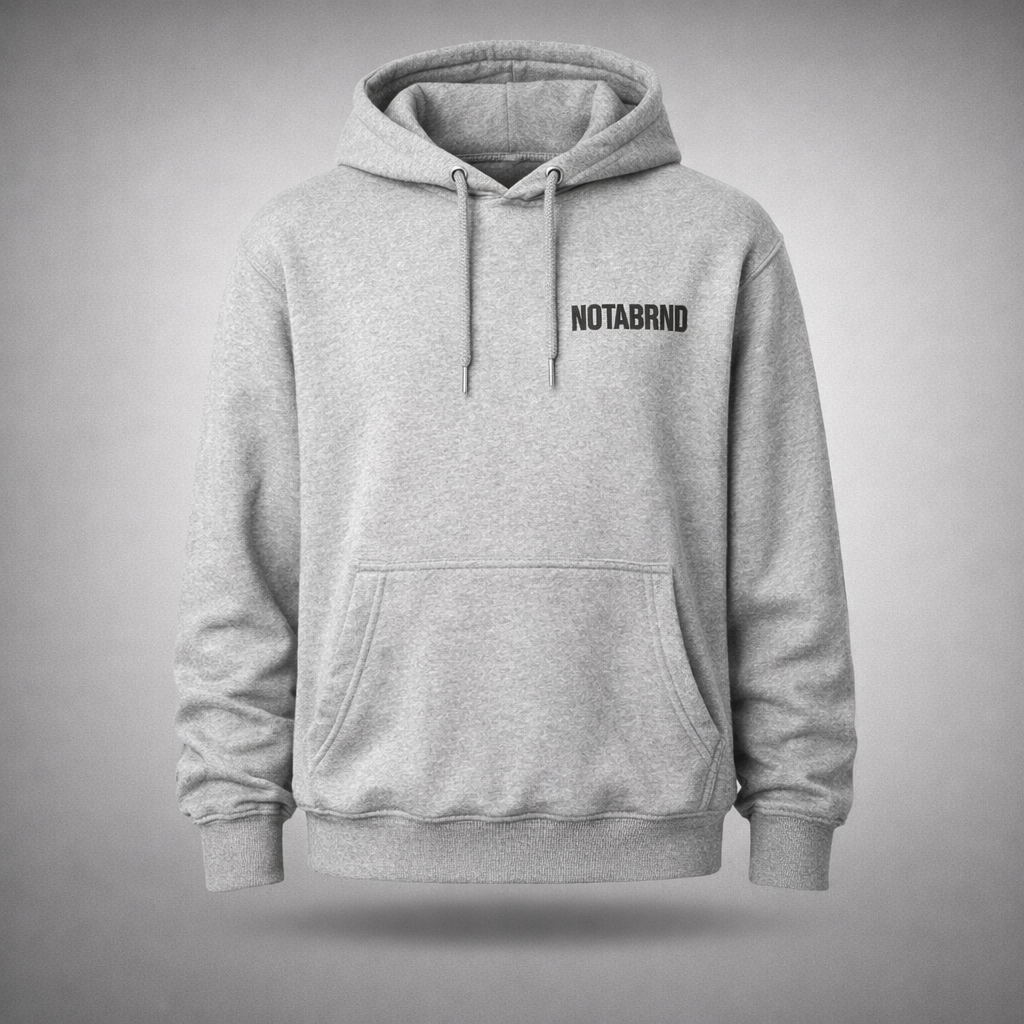 NOTABRND Grey Hoodie – Graffiti Back Print & Black Embroidered Chest