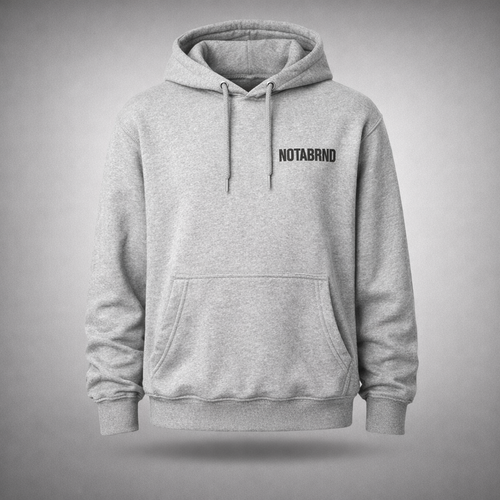 NOTABRND Grey Hoodie – Graffiti Back Print & Black Embroidered Chest